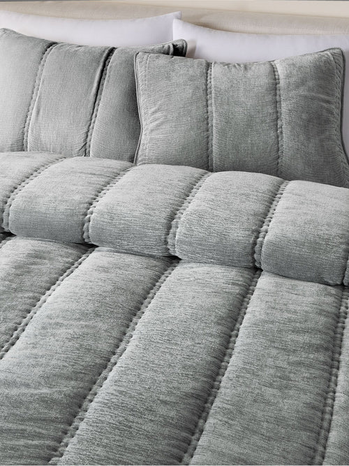 Striated Chenille Linear Comforter & Shams