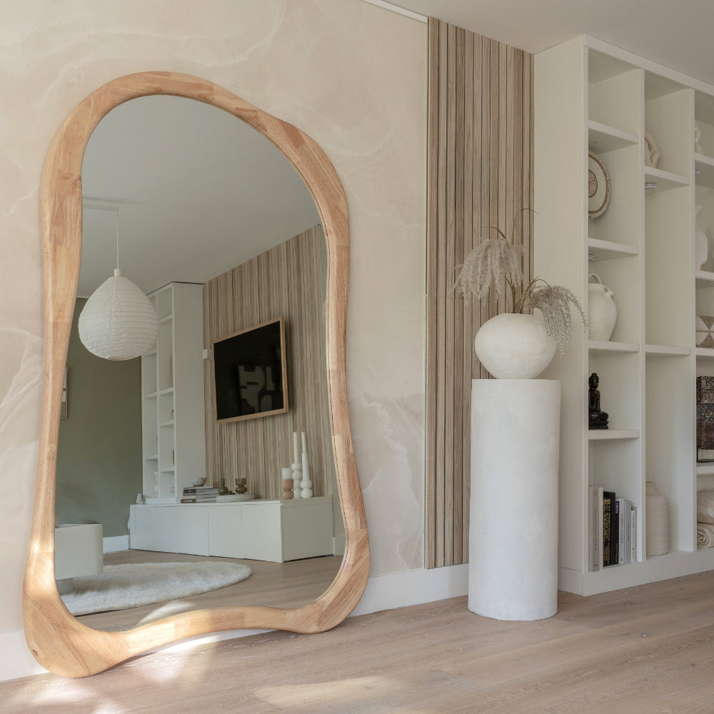 (Set of 1)180 x 120 / 170 x 85 cm Arcurva 3 Color Wood Floor Mirror