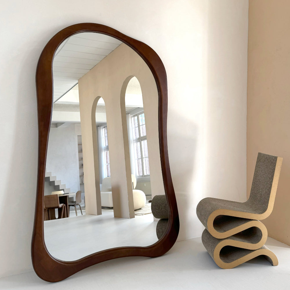 (Set of 1)180 x 120 / 170 x 85 cm Arcurva 3 Color Wood Floor Mirror