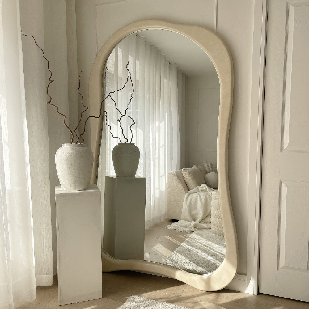 (Set of 1)180 x 120 / 170 x 85 cm Arcurva 3 Color Wood Floor Mirror