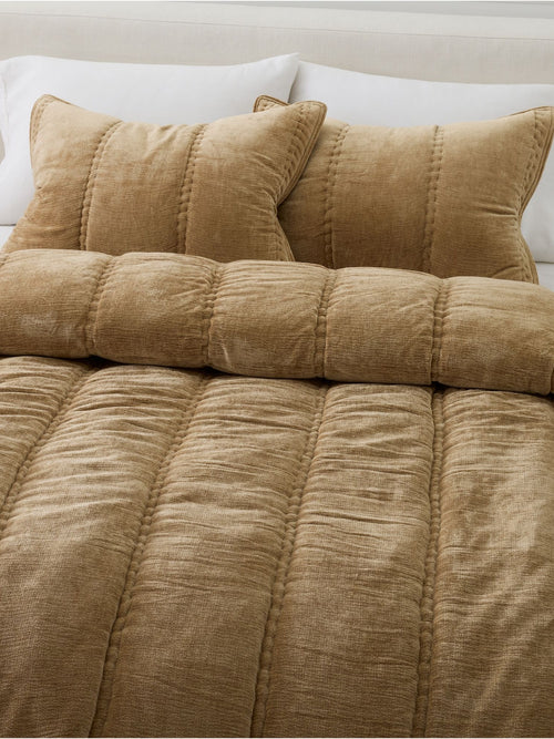 Striated Chenille Linear Comforter & Shams