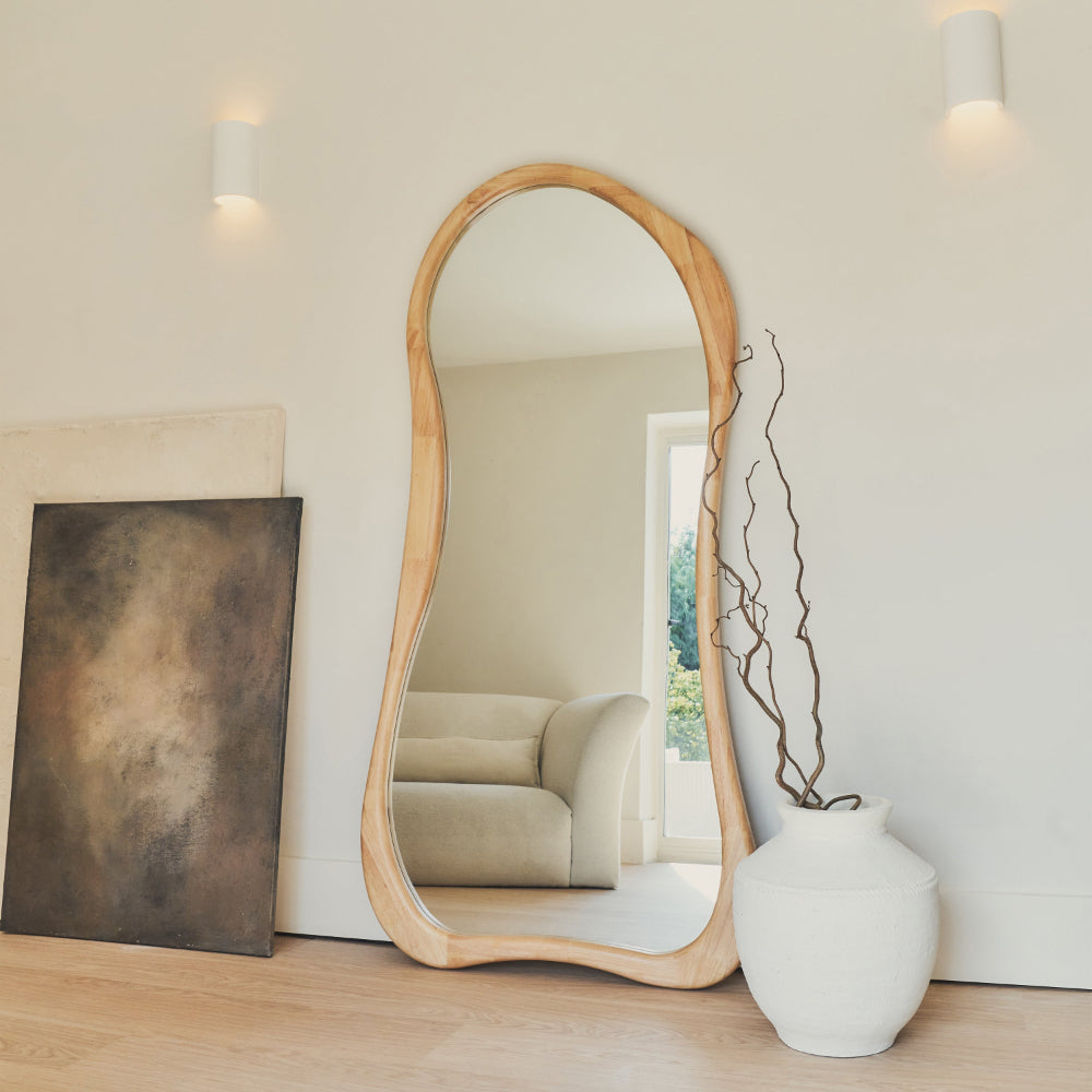 (Set of 1)180 x 120 / 170 x 85 cm Arcurva 3 Color Wood Floor Mirror
