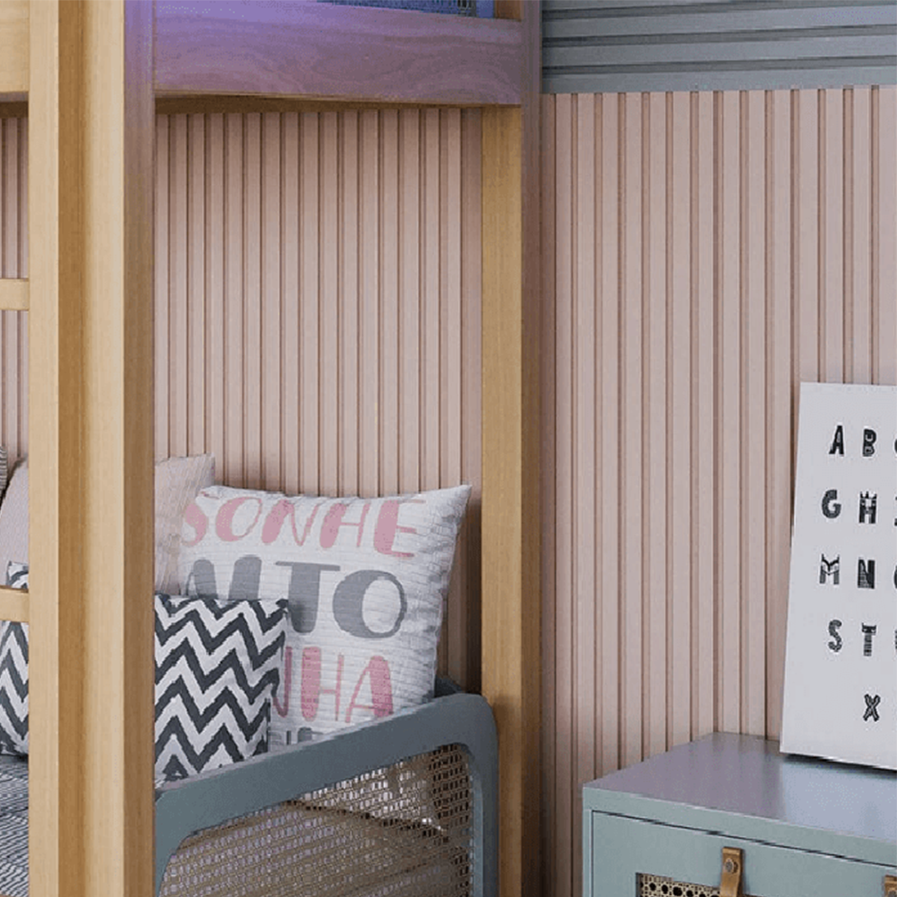 Pink Striped Baseboard Panel