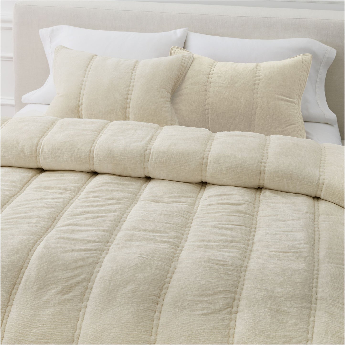 Striated Chenille Linear Comforter & Shams