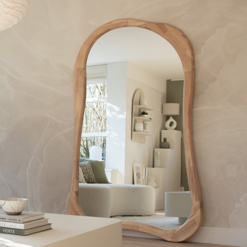 (Set of 1)180 x 120 / 170 x 85 cm Arcurva 3 Color Wood Floor Mirror