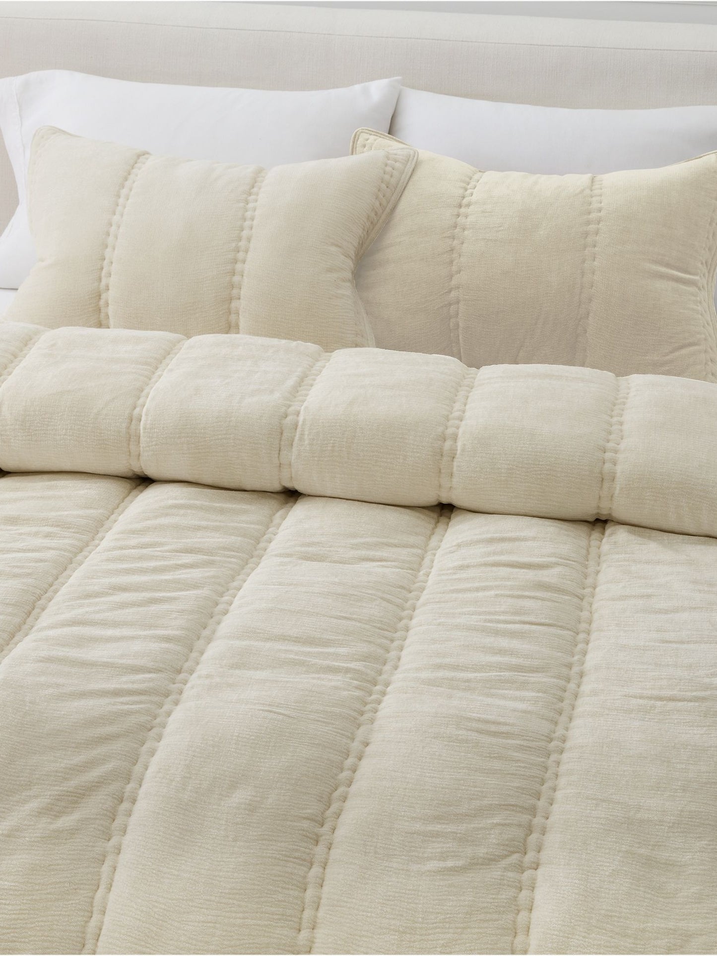 Striated Chenille Linear Comforter & Shams