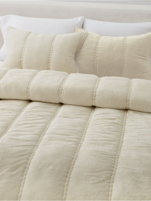 Striated Chenille Linear Comforter & Shams