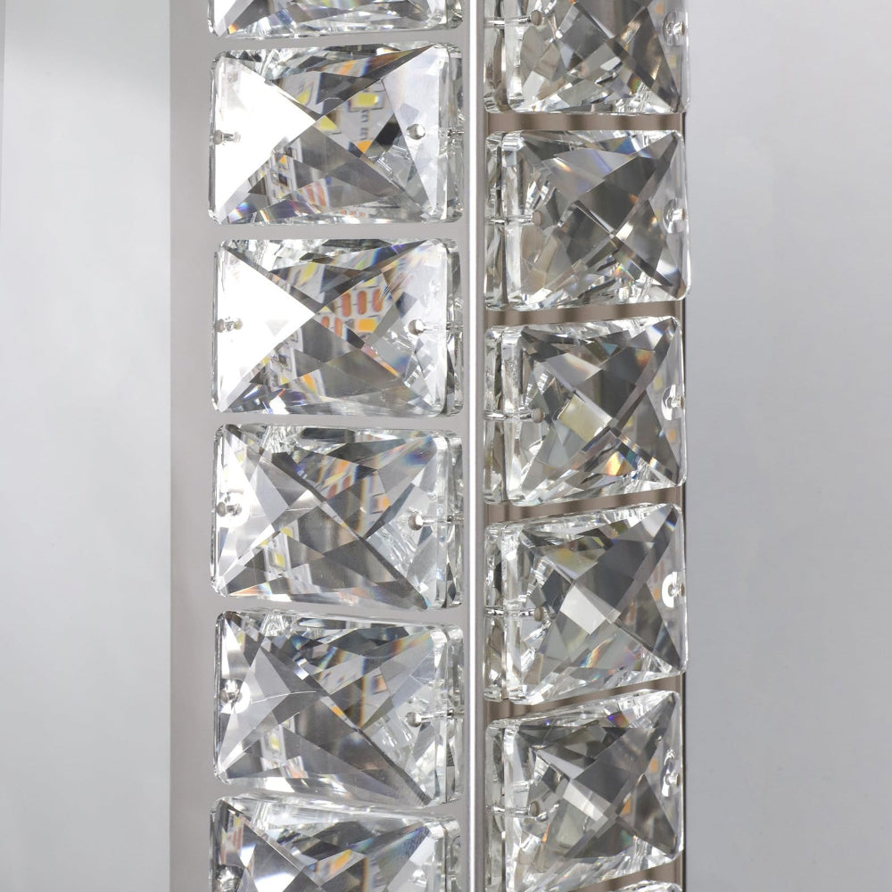 80 x 60cm Crystal Frame Vanity Mirror with 3 Lights Control