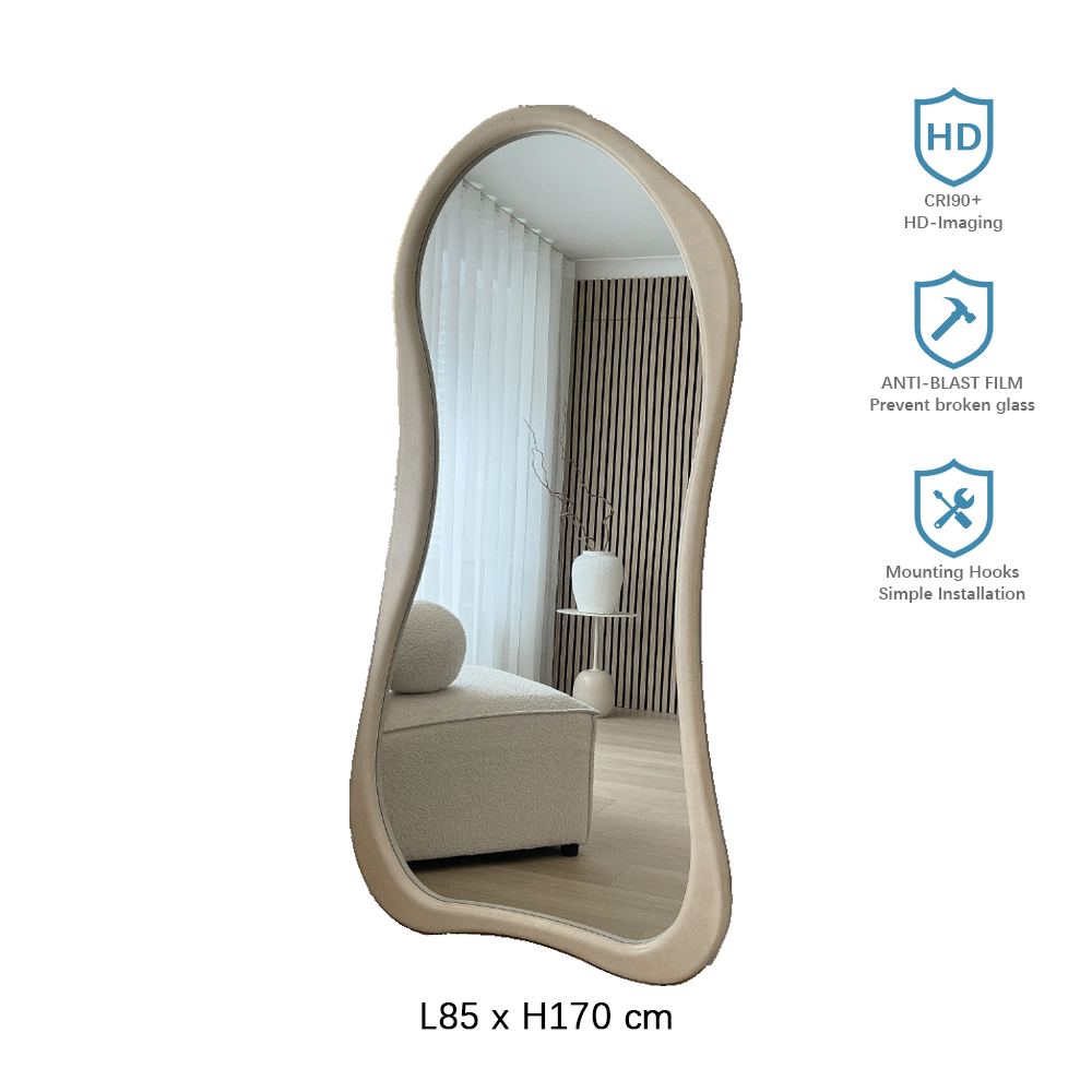 (Set of 1)180 x 120 / 170 x 85 cm Arcurva 3 Color Wood Floor Mirror