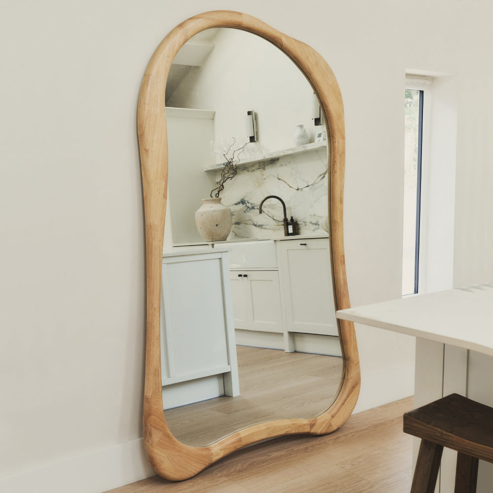 (Set of 1)180 x 120 / 170 x 85 cm Arcurva 3 Color Wood Floor Mirror