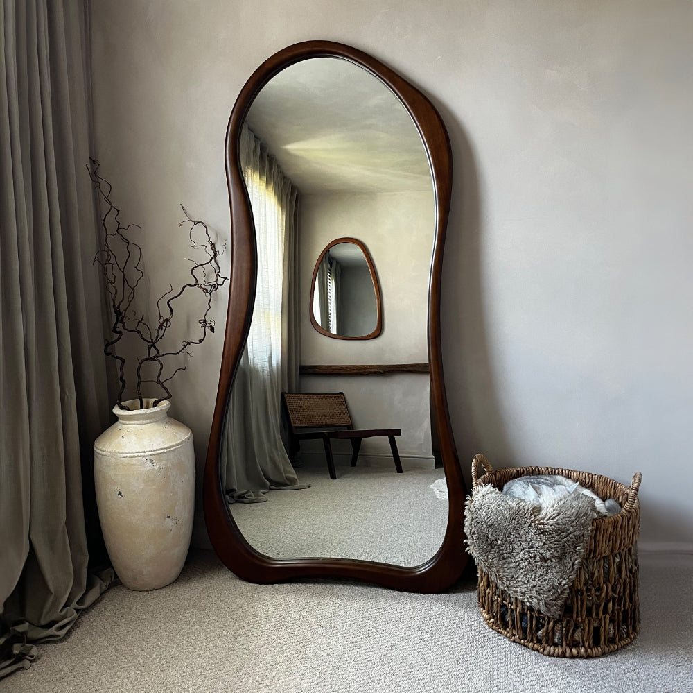 (Set of 1)180 x 120 / 170 x 85 cm Arcurva 3 Color Wood Floor Mirror