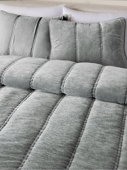 Striated Chenille Linear Comforter & Shams