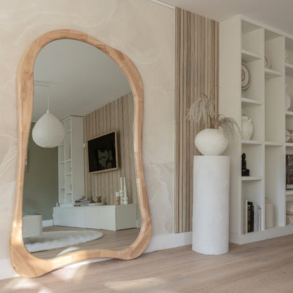 (Set of 1)180 x 120 / 170 x 85 cm Arcurva 3 Color Wood Floor Mirror
