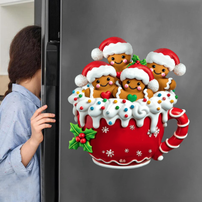Merry Christmas - Personalized Gingerbread Family Decal