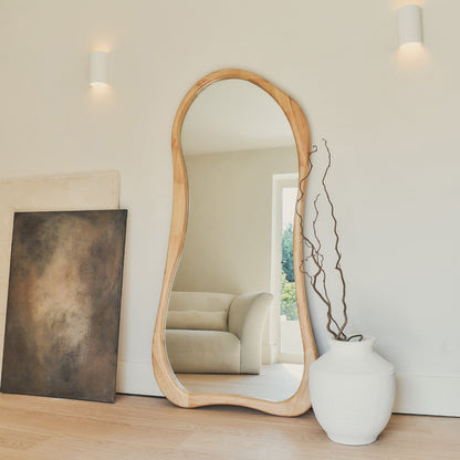 (Set of 1)180 x 120 / 170 x 85 cm Arcurva 3 Color Wood Floor Mirror