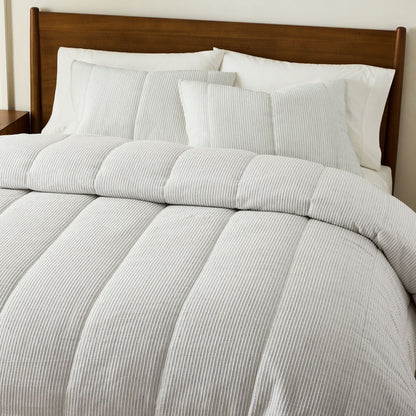 Heathered Linear Comforter & Shams