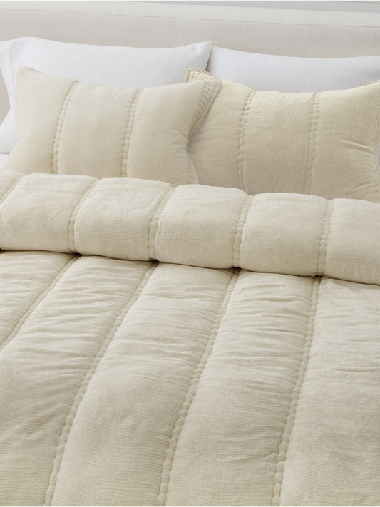 Striated Chenille Linear Comforter & Shams