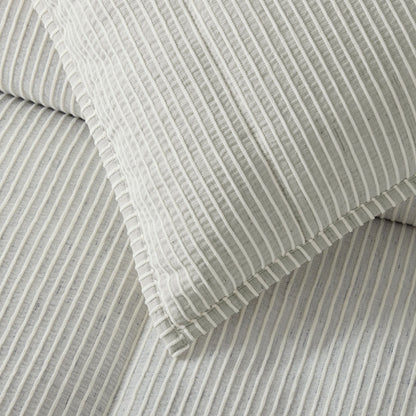 Heathered Linear Comforter & Shams